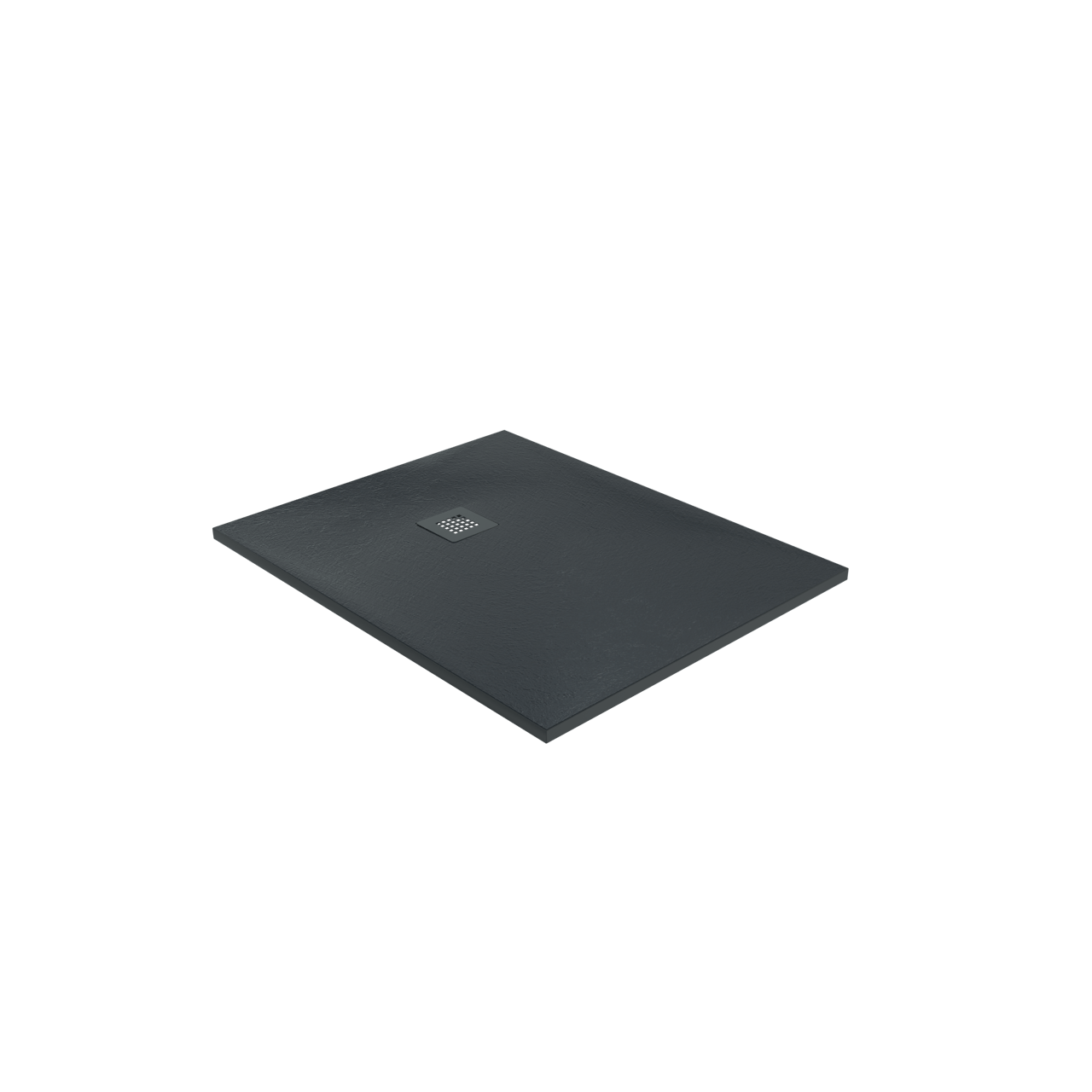 Balmani Vega douchebak 90 x 80 cm composietmarmer grafietgrijs leisteenstructuur