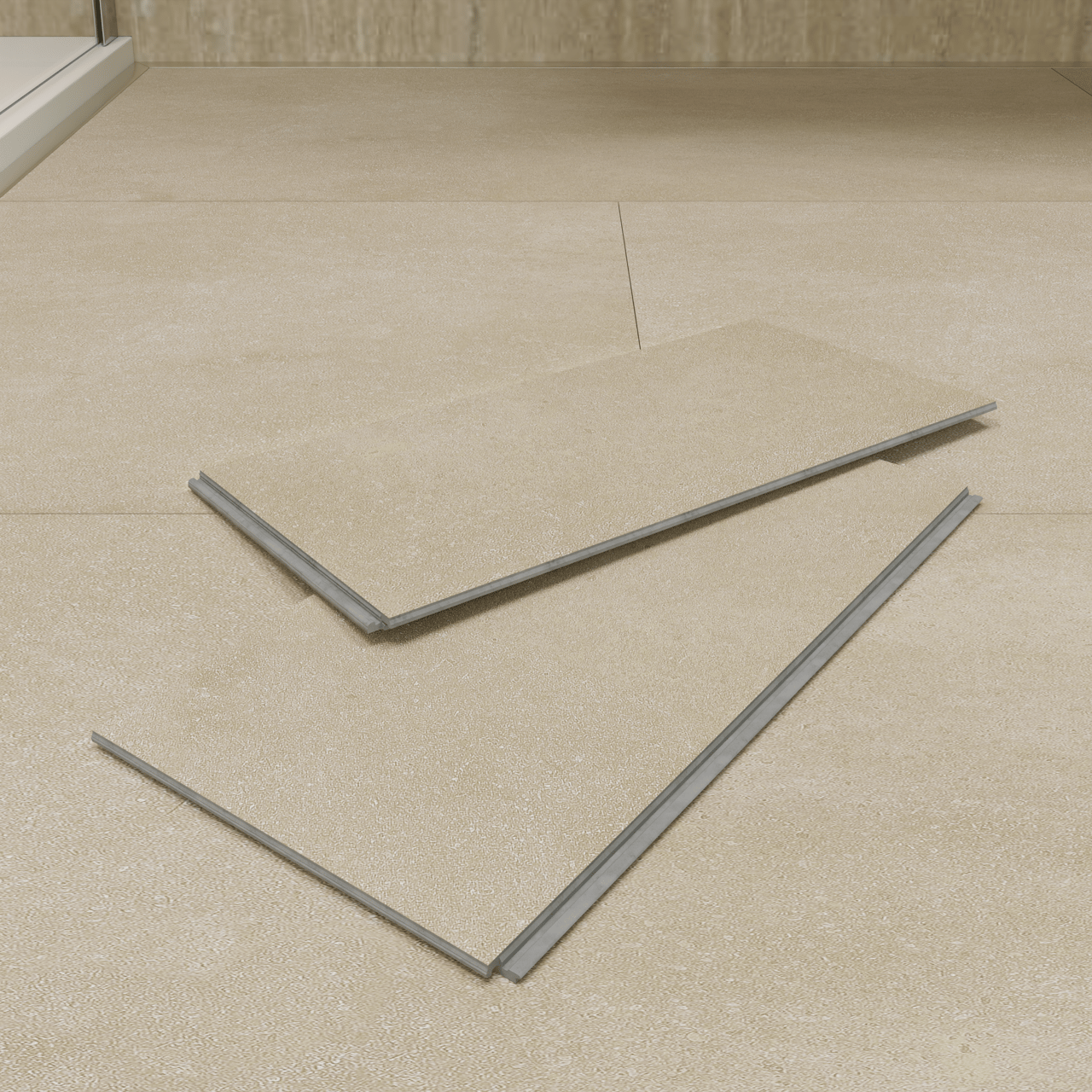 Florris Sevilla SPC klik vinyl vloer, 6 stuks, 40x80cm, Cloudy Beige