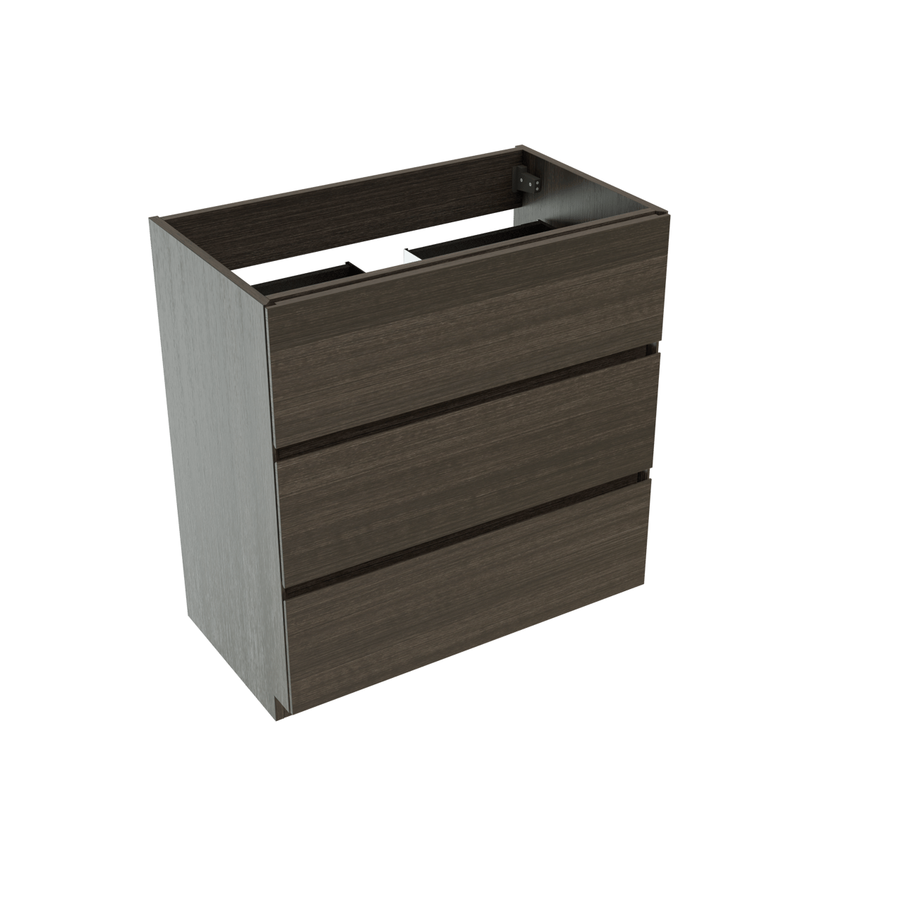 Storke Edge meuble sous-lavabo a poser 80 x 46 cm chêne foncé 3 tiroirs