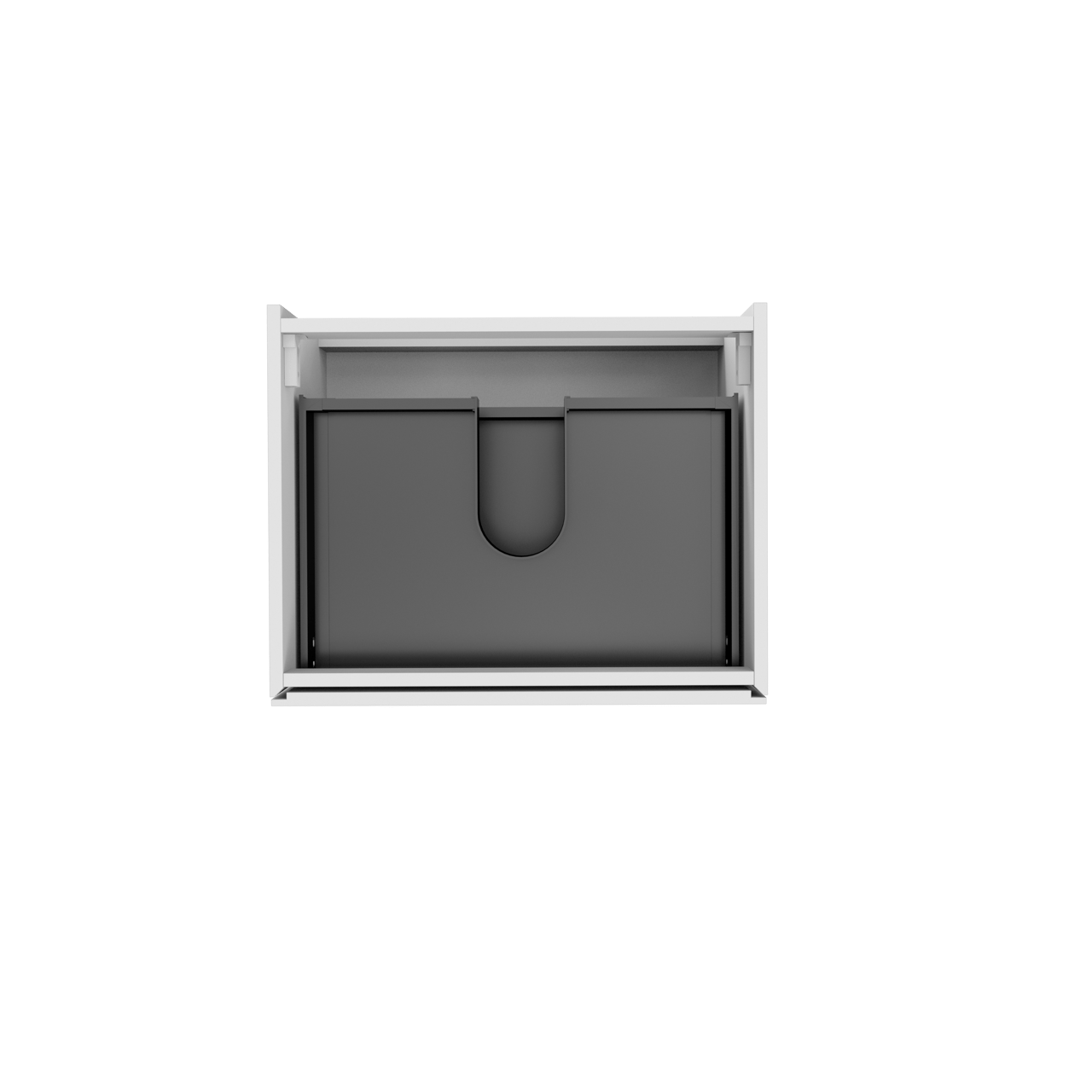 Storke Edge meuble sous-lavabo suspendu 65 x 52 cm Blanc Brillant 2 tiroirs