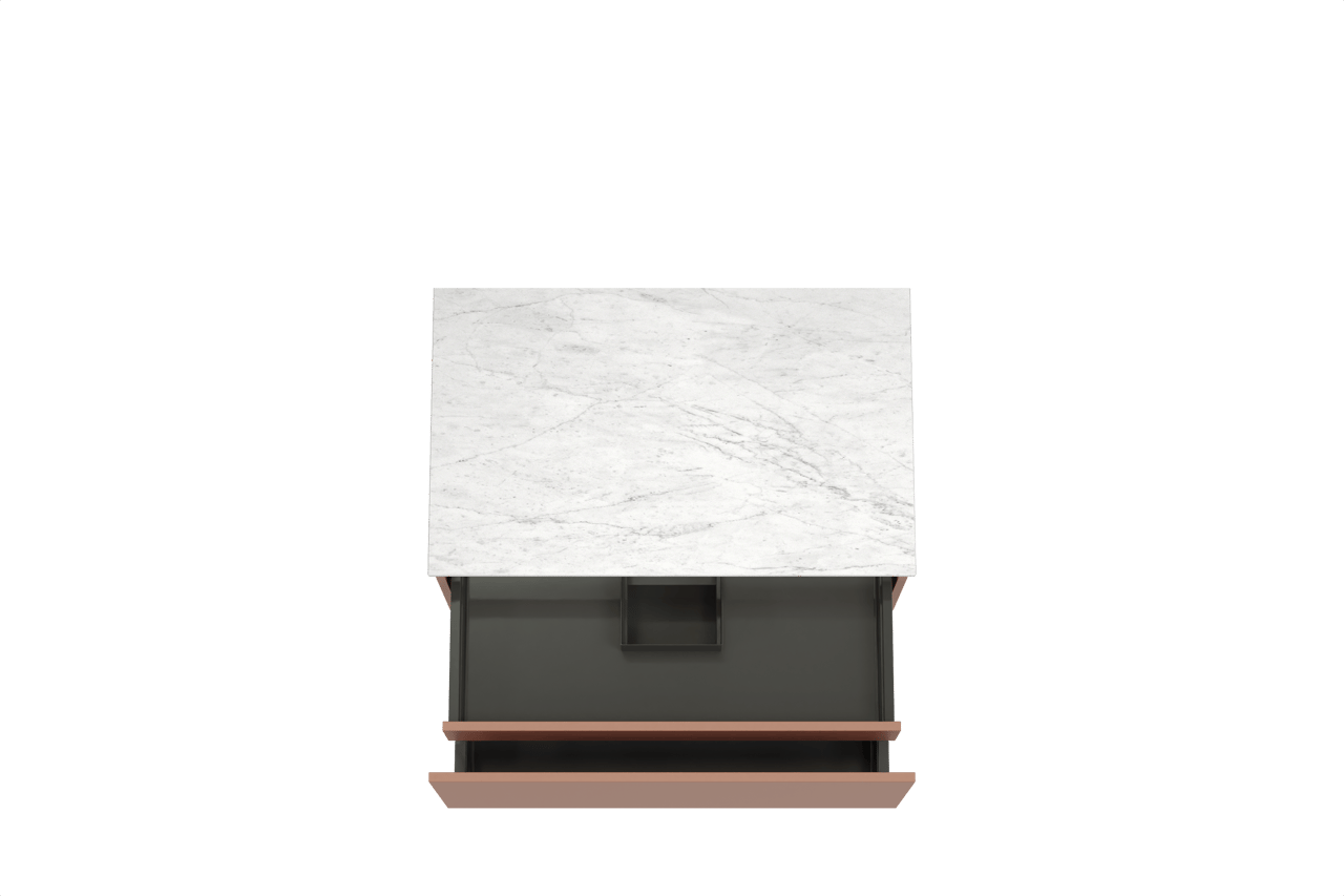 Balmani Sfera by Lucida zwevend badkamermeubel 90 x 55 cm cotto met Stretto enkel tablet in marmer carrara