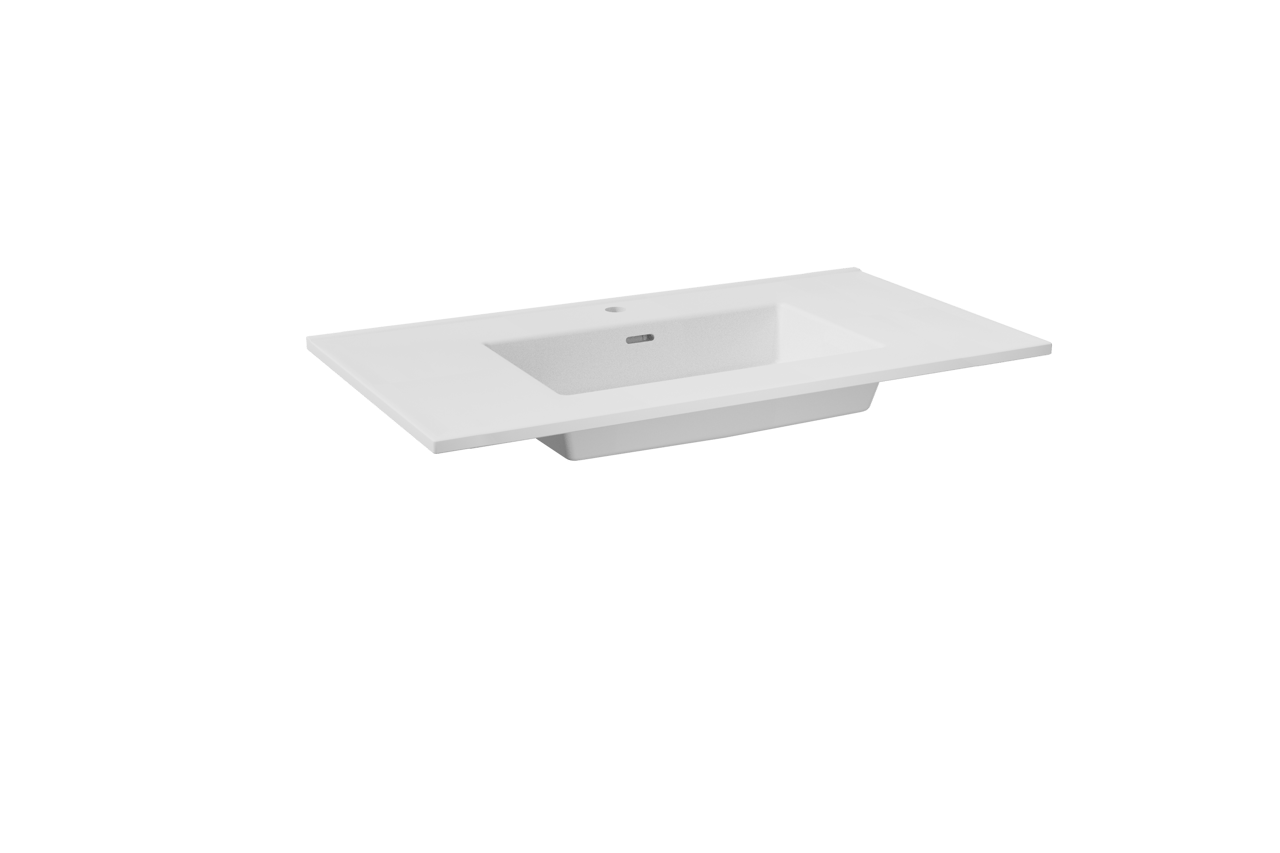 Storke Kera Einzelwaschtisch weiß Matte Porzellan 95 x 52 cm, inklusive Ablaufventil