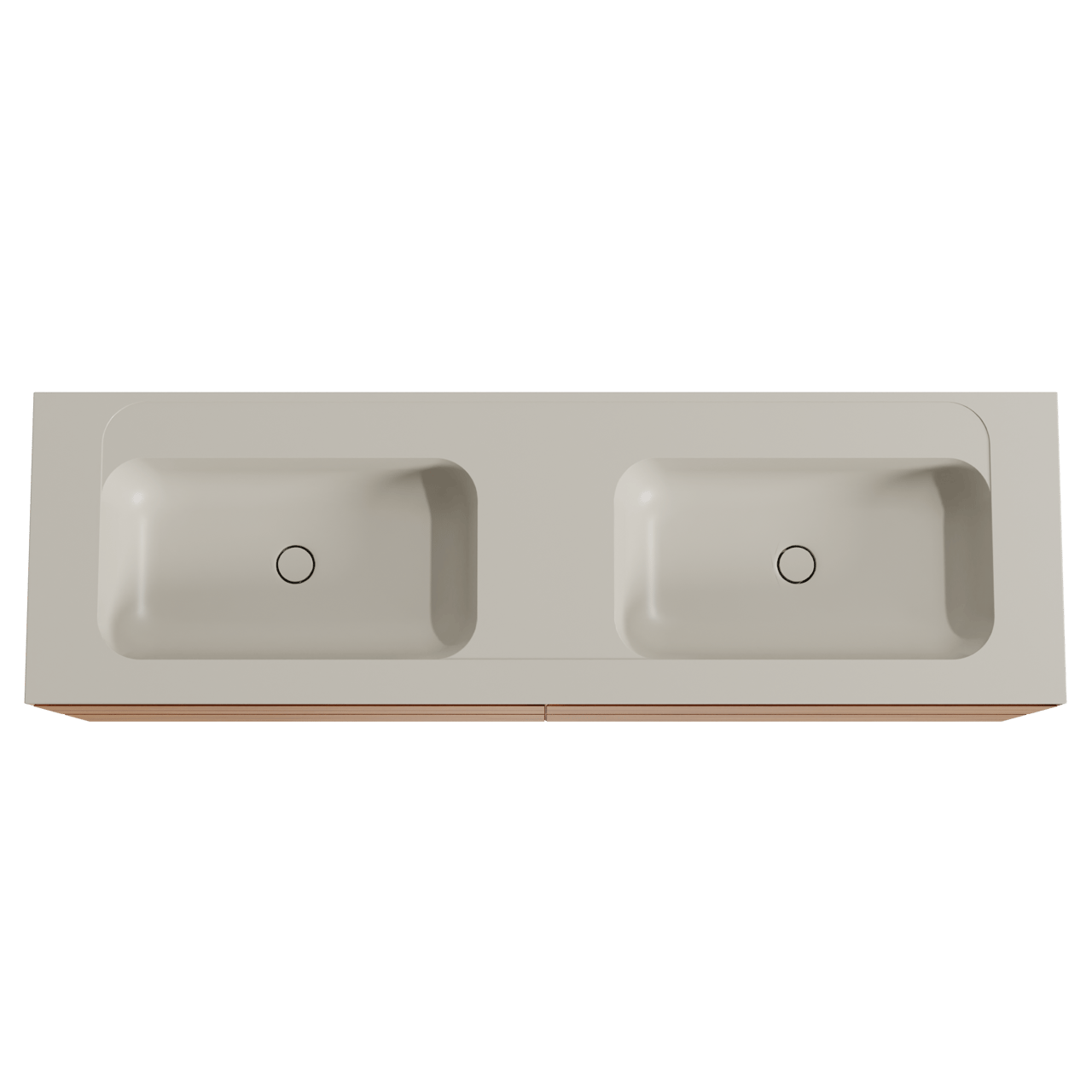 Balmani Mitra meuble salle de bains suspendu 180 x 55 cm teck avec Tablo Strada double vasque en marbre composite soie grise