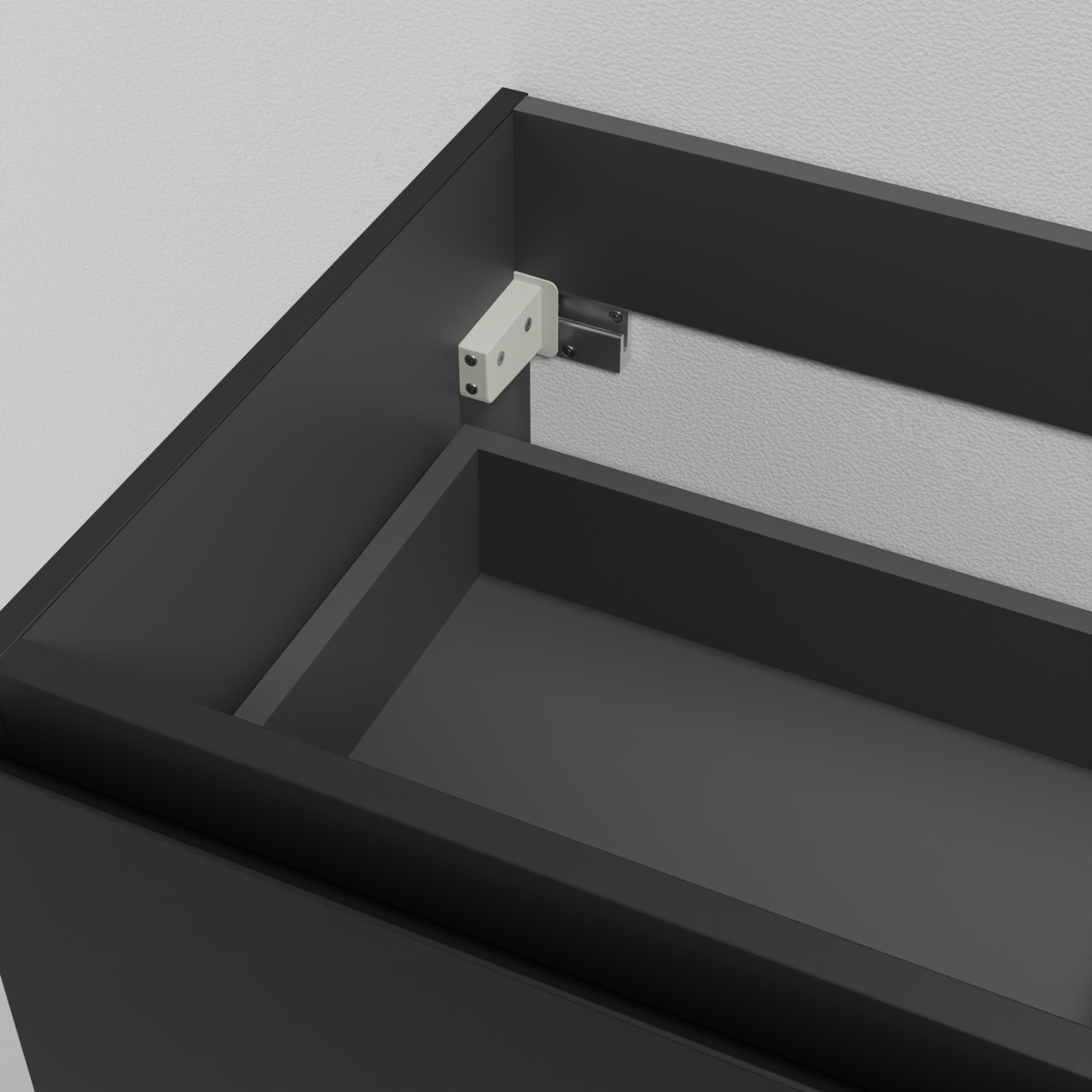 Linie Lado zwevende wastafelonderkast 100 x 46 cm Mat Zwart 2 lades