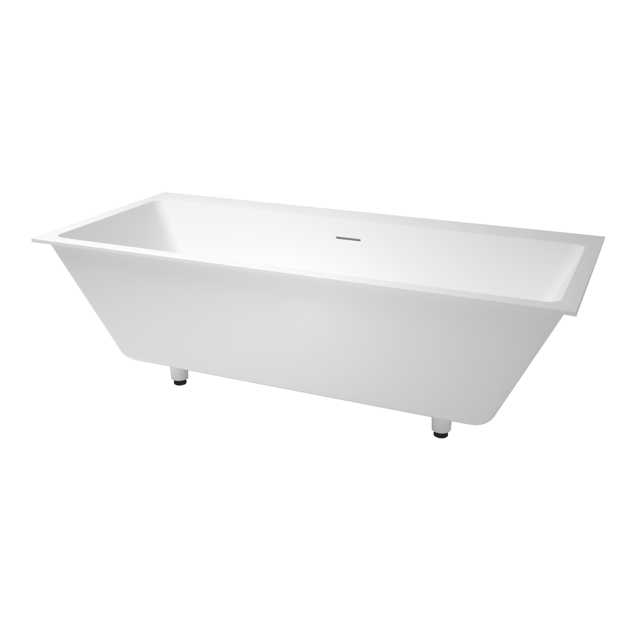 Balmani Kantiga 2-Personen-Einbaubadewanne: 180 x 80 cm, Solid Surface, Weiß matt