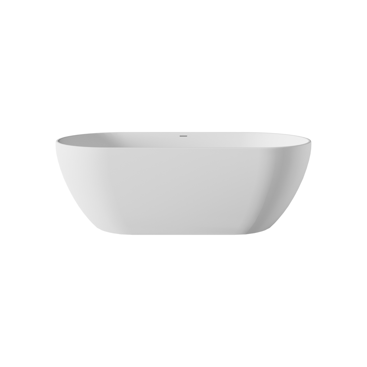 Luca Varess Monterosi ovaal vrijstaand bad 169 x 80 cm Solid Surface mat wit