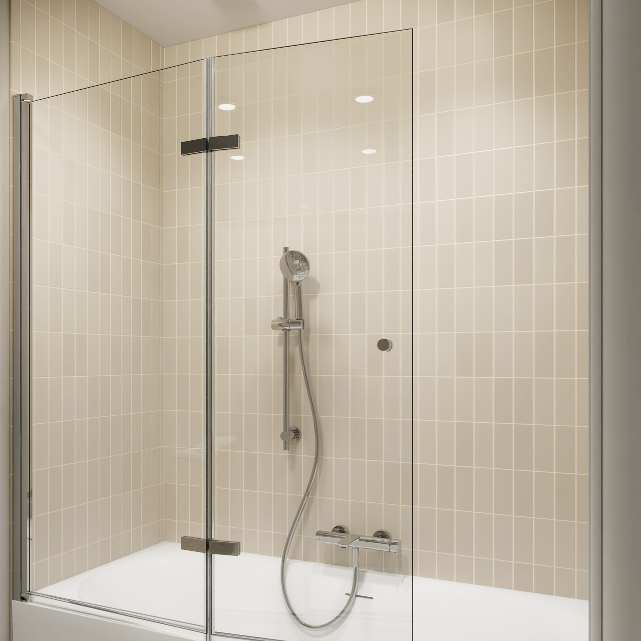 Blaufoss Bodan Duschstange 70 cm mit Brausekopf 11 cm, 3 Strahlarten, Chrom Glänzend