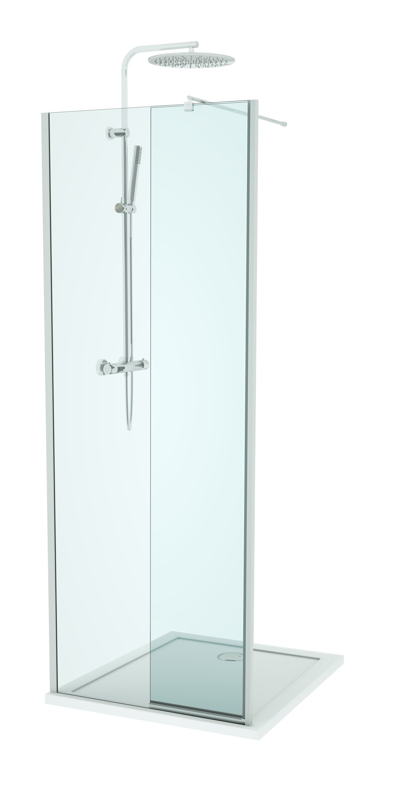 Linie Twist Walk-In Dusche: Bewegliche Seitenwand, 80 x 200 cm, Klarglas, Chromprofil