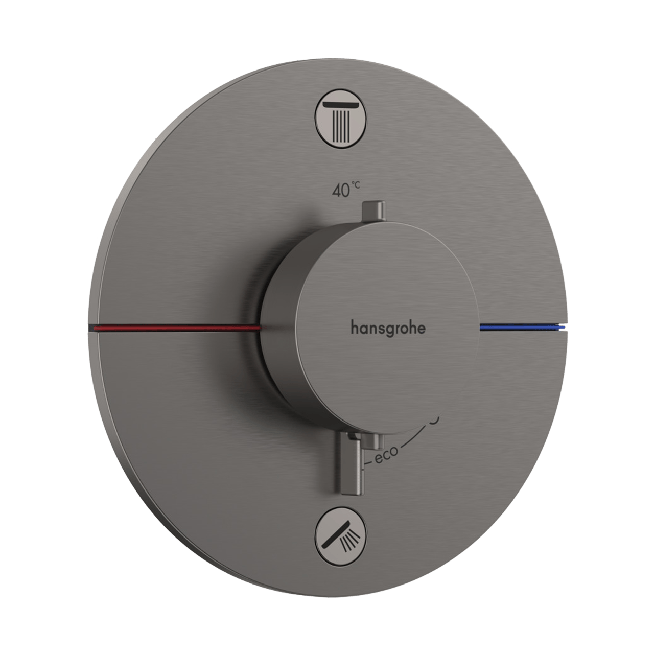Hansgrohe Showerselect Comfort S inbouw thermostaat 2 uitgangen Brushed Black Chrome