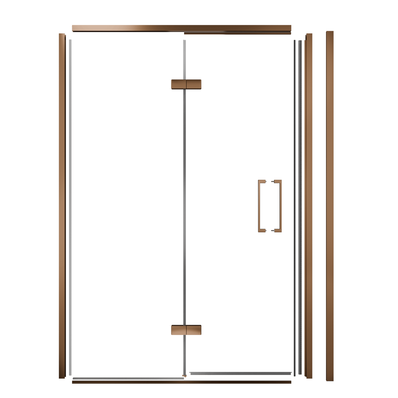 Balmani Senses Design 140 cm Links Profilset für Eckduschen mit Drehtür Brushed Rosegold
