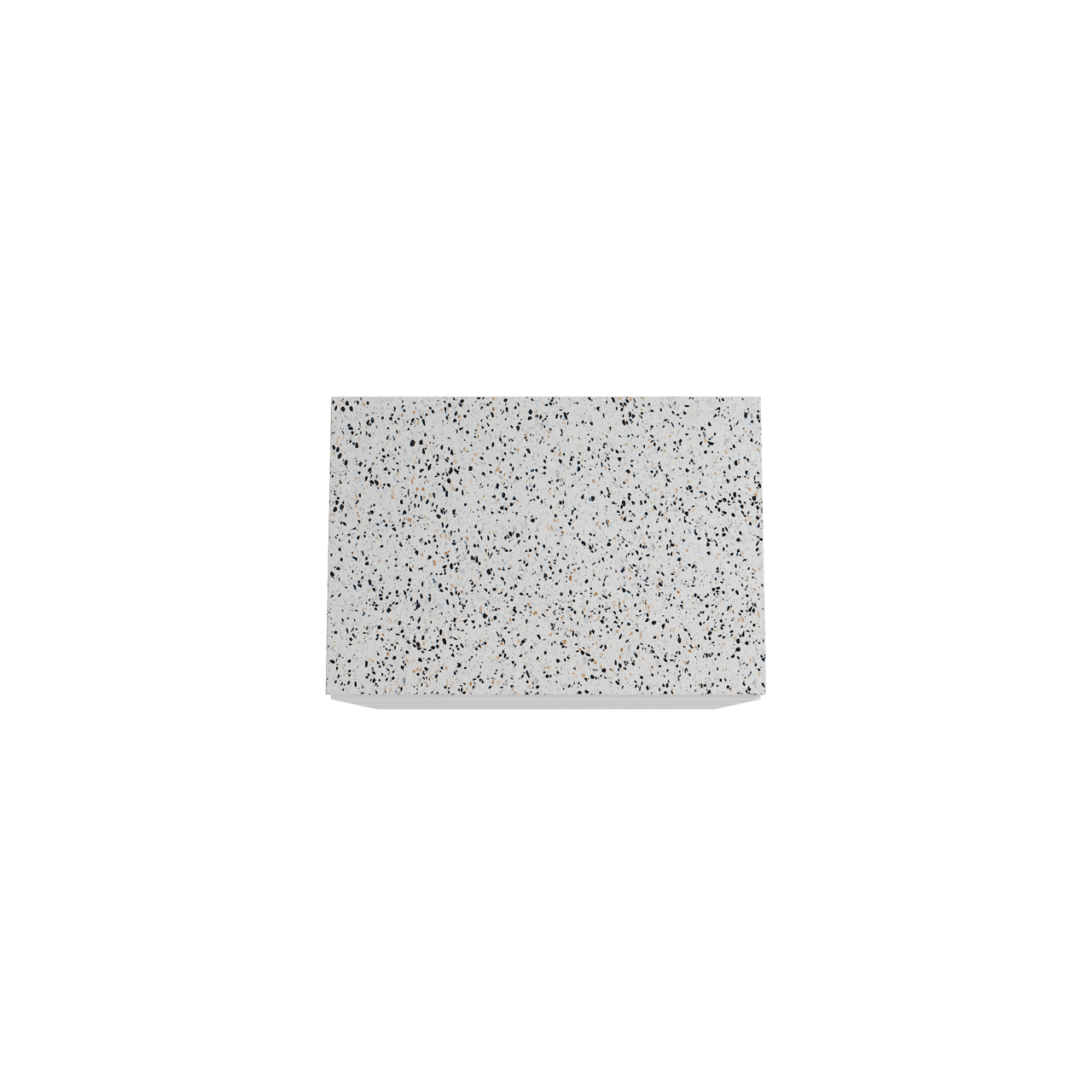 Storke Edge freistehendes Möbelstück Set: 75 x 52 cm, Weiß matt, mit Tavola Einzel Waschtischplatte, Terrazzo in Weiß/Schwarz matt