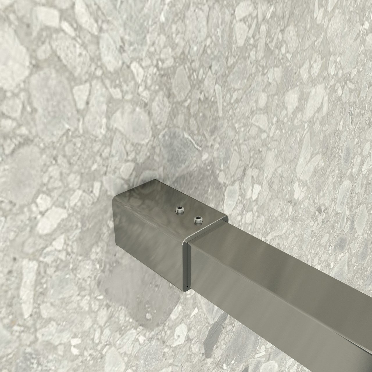 Balmani Modular inloopdouche 160 x 200 cm rookglas geborsteld inox profiel