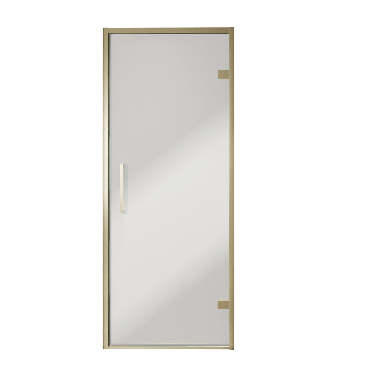 Balmani Senses Design porte pivotante à droite 90 cm x 210 cm verre Miroir Reflex, Profil Brushed Champagne Gold, coating inclus