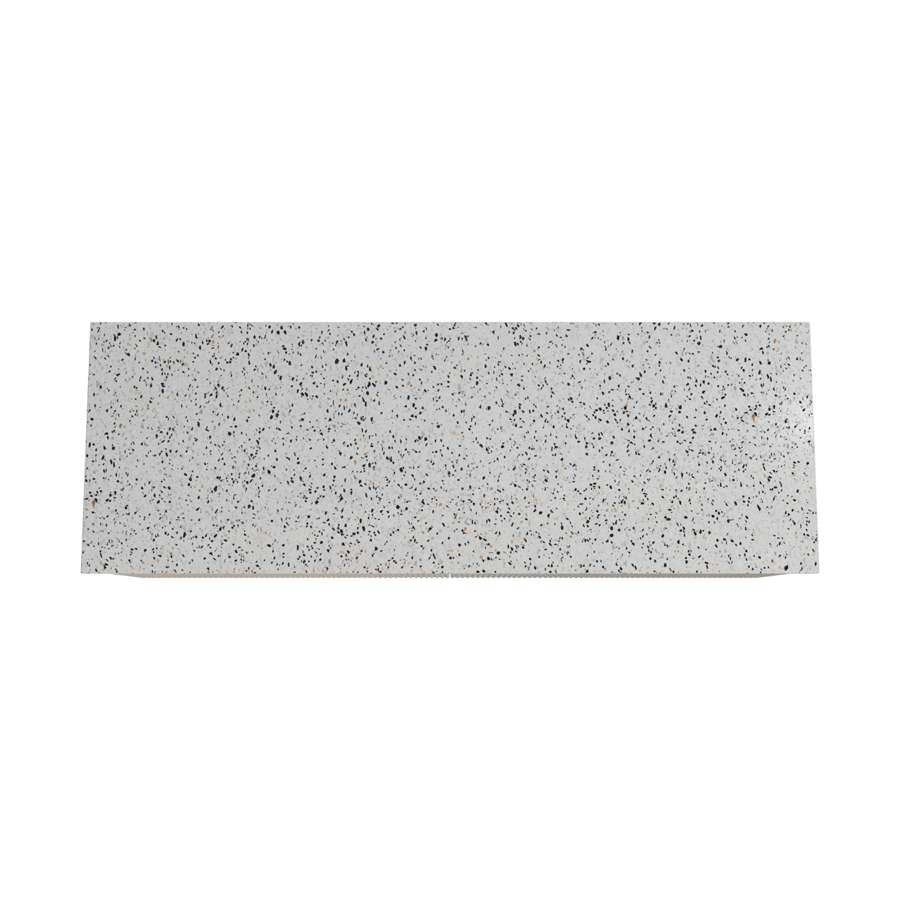 Storke Ribs meuble salle de bains suspendu 150 x 52 cm chêne brut avec Tavola tablette simple ou double en blanc/noir mat terrazzo, Nervure droite symétrique verticale