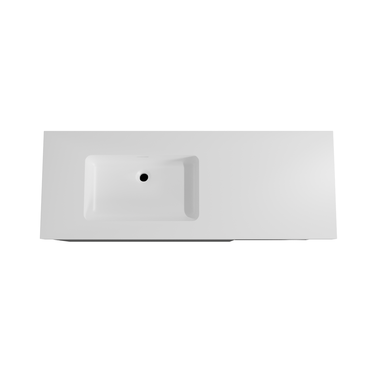 Storke Edge zwevend badmeubel 140 x 52 cm mat zwart met Mata High asymmetrisch linkse wastafel in solid surface mat wit