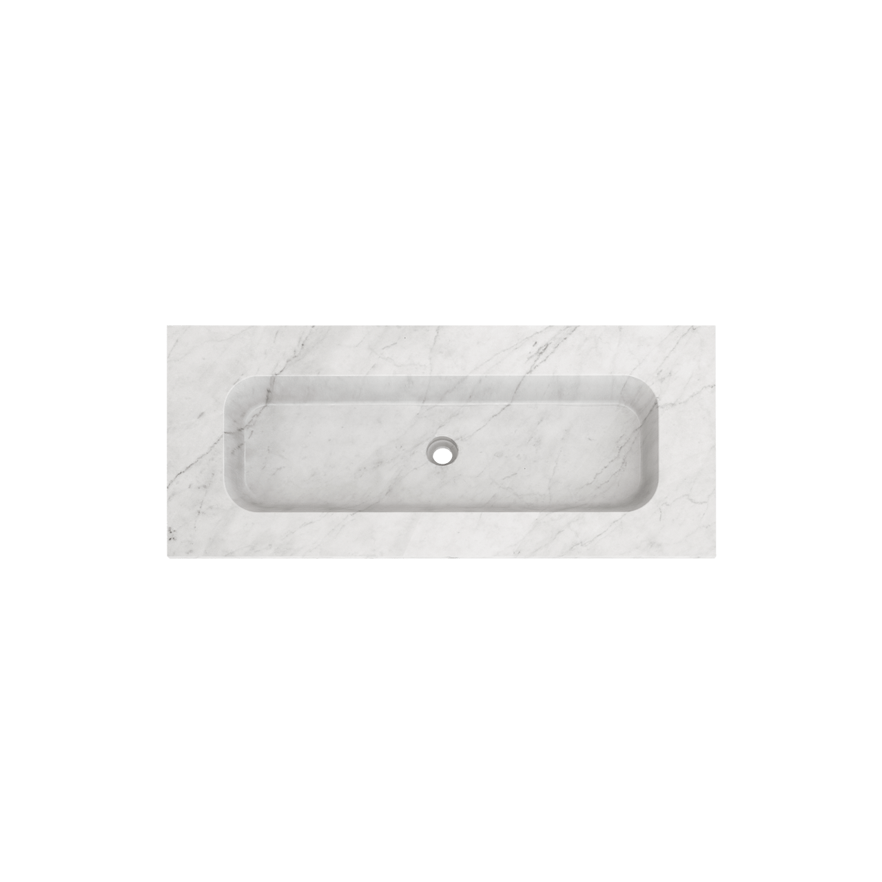 Balmani Tablo Arcato enkele wastafel voor 2 kraangaten Carrara marmer 120 x 55 cm