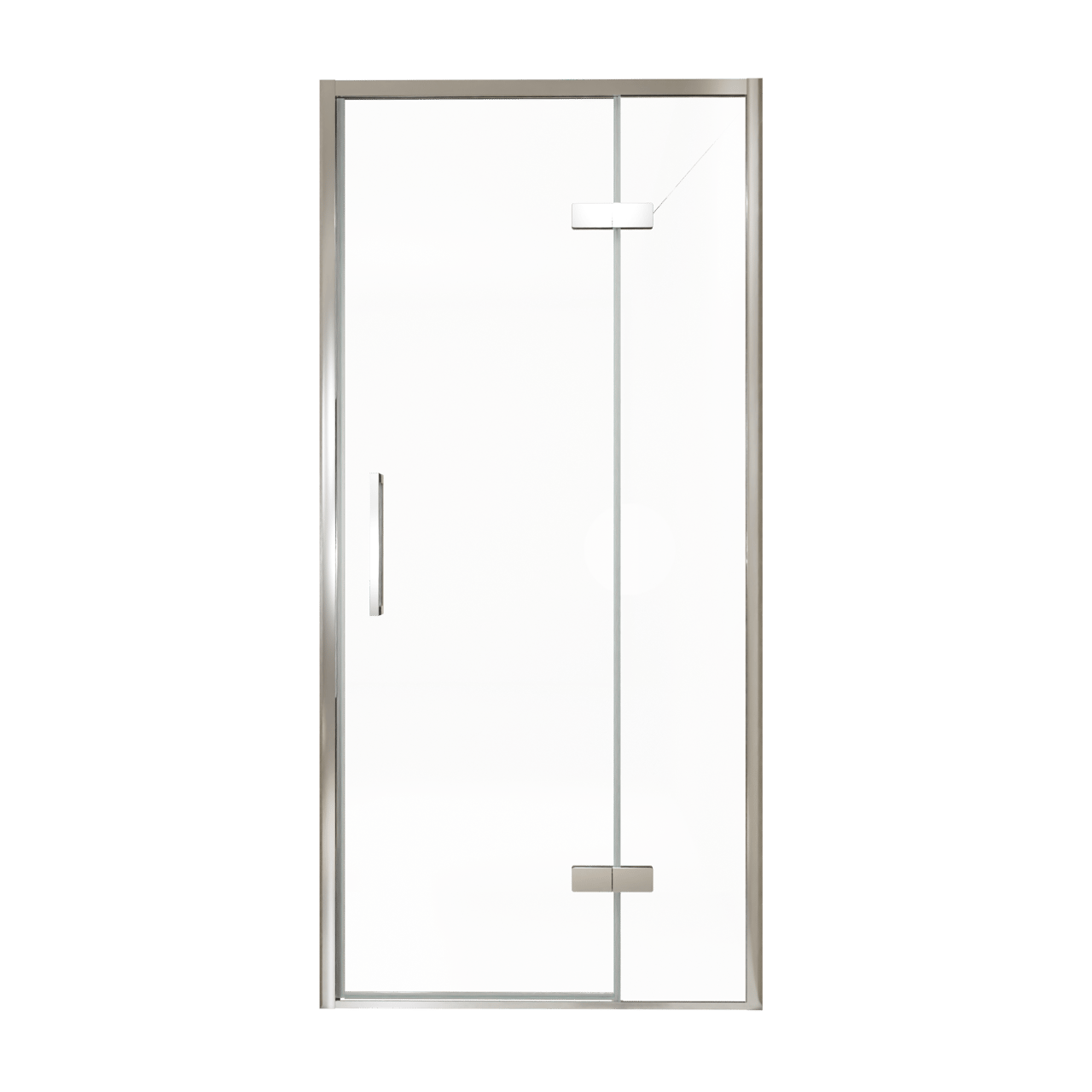 Balmani Senses Design Dusche Drehtür, Rechts, 100 cm x 210 cm, Klarglas, Profil Chrom, inklusive Coating