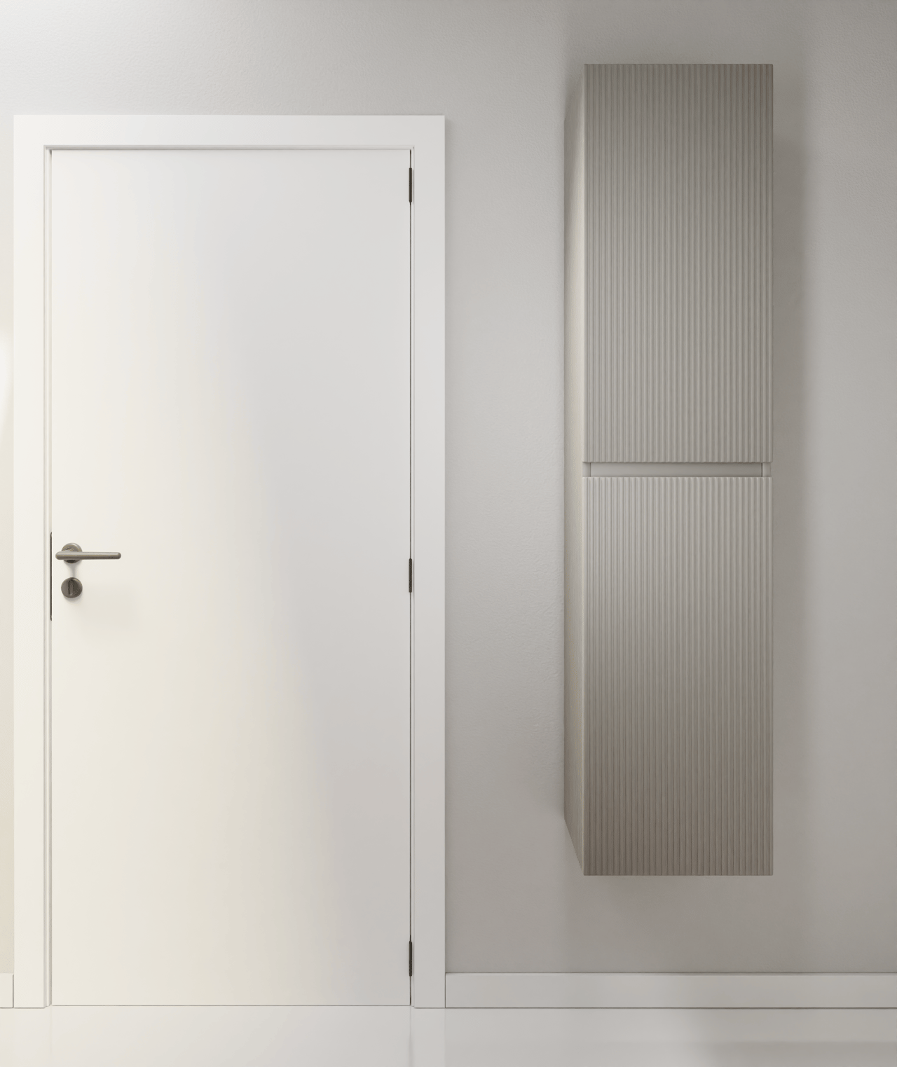 Storke Ribs colonne salle de bains suspendu soie grise 40 x 30 x 170 cm