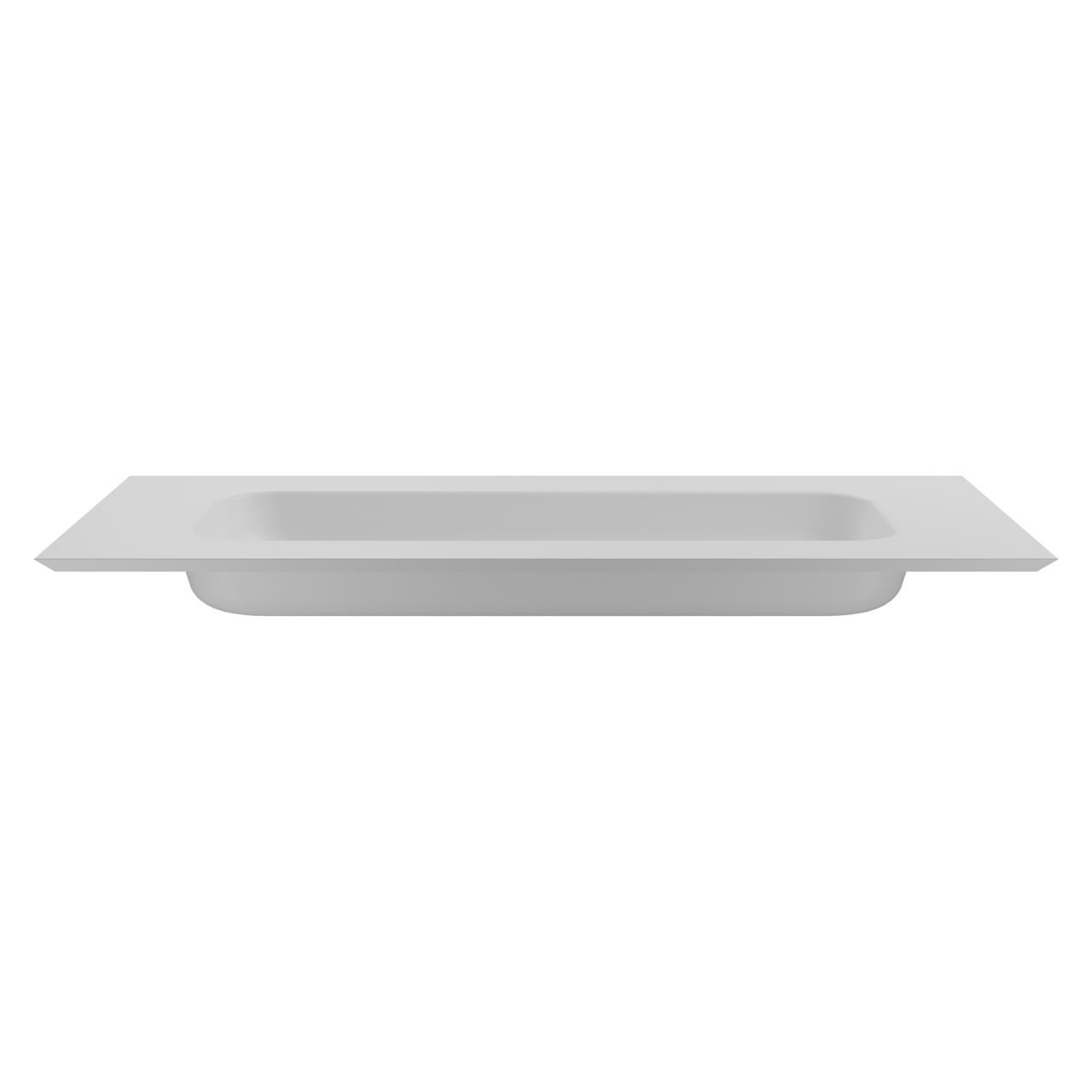 Balmani Eclips enkele wastafel mat witte Solid Surface 120 x 55 cm