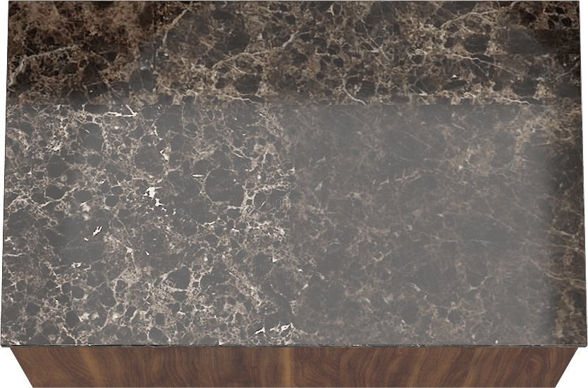 Balmani Sfera by Lucida zwevend badkamermeubel 90 x 55 cm amerikaanse notelaar met Stretto enkel tablet in marmer dark emperador