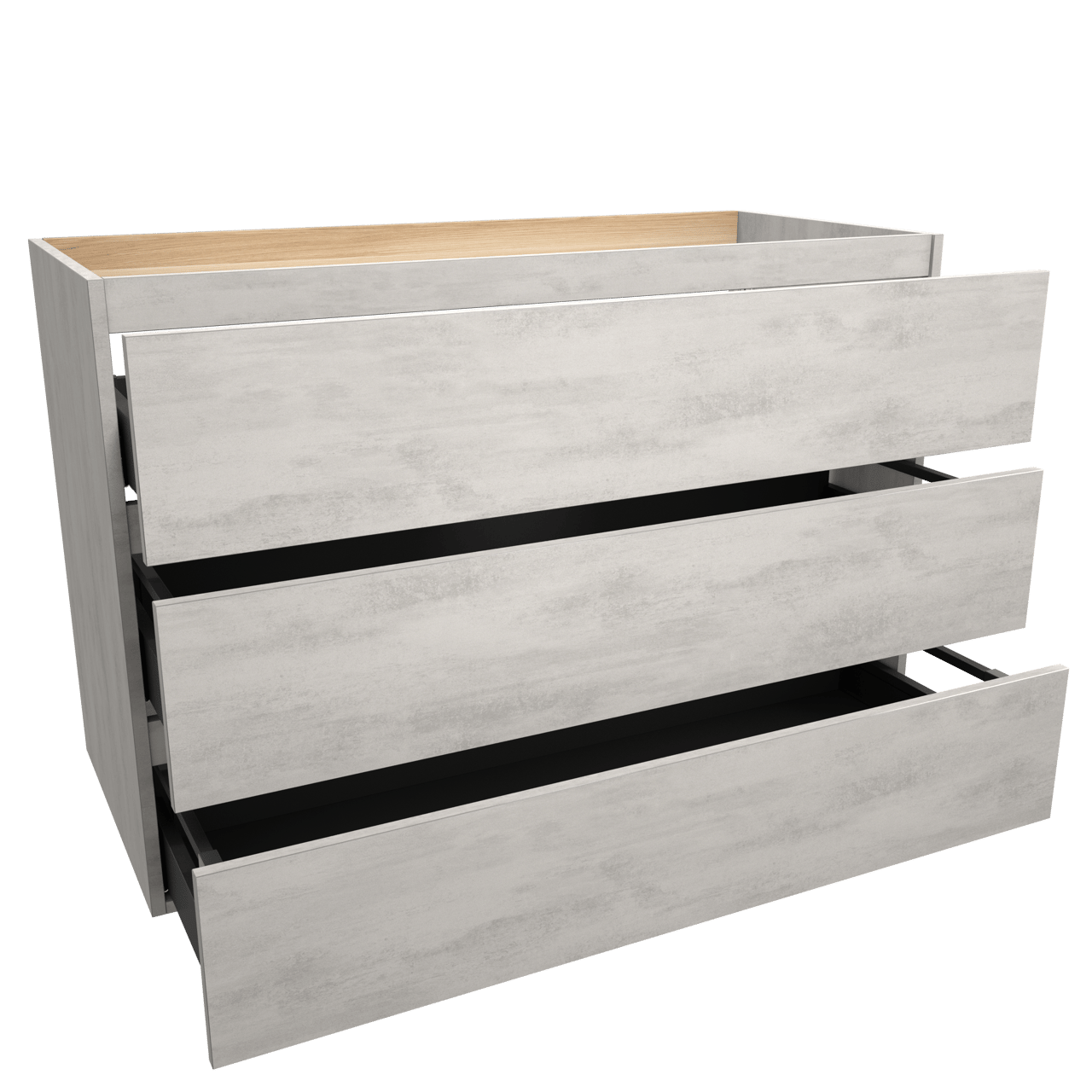 Balmani Lucida meuble sous-lavabo a poser 120 x 55 cm béton gris argent 3 tiroirs