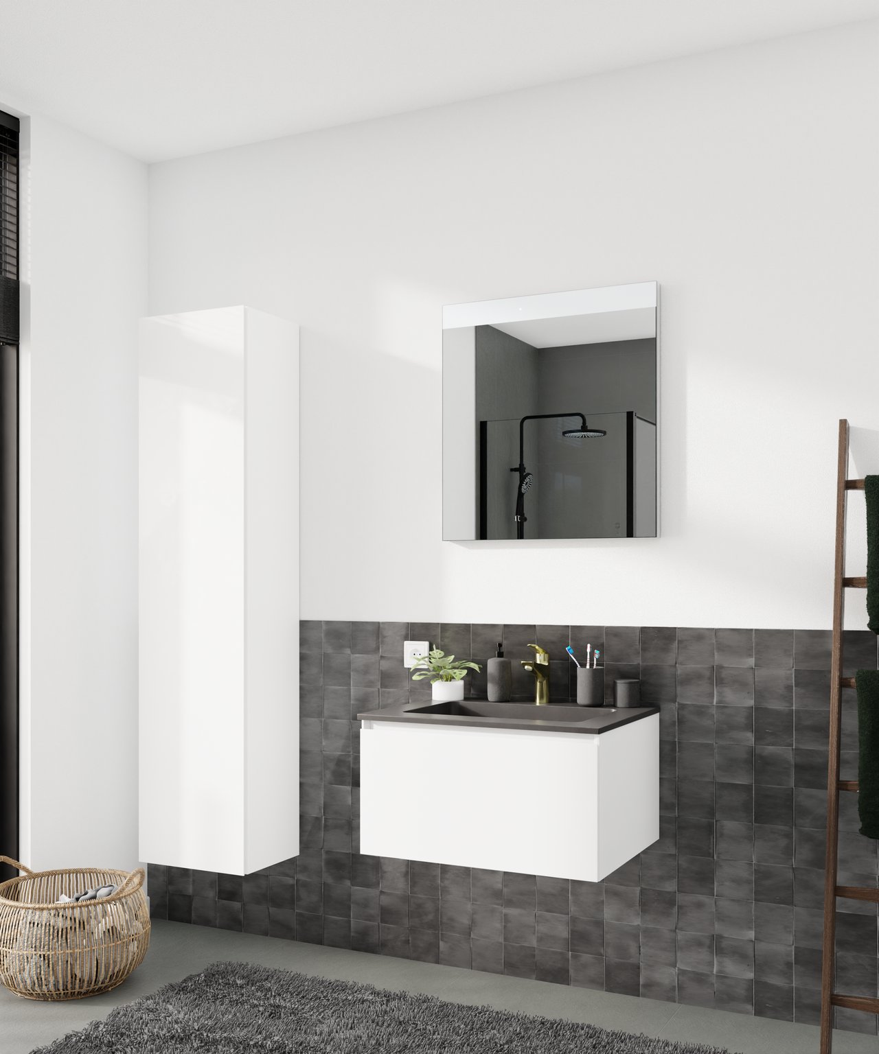 Storke Scuro vasque simple quartz mat 65 x 52 cm