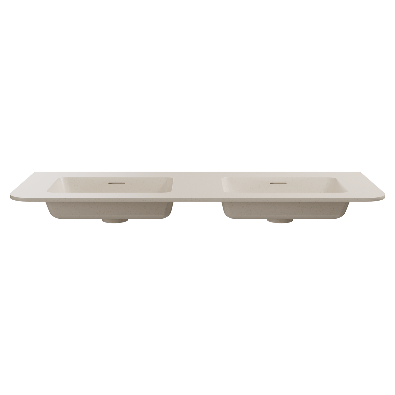 Storke Mata Soft Doppelwaschtisch Beige Granit solid surface 120 x 46 cm