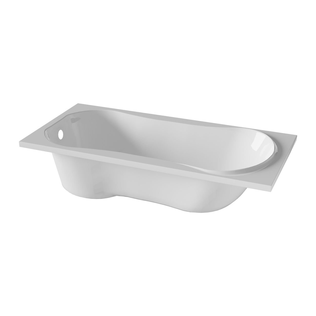 Luca Varess Trasime 1-Personen-Einbaubadewanne: 170 x 80 cm, Acryl, Weiß Glänzend