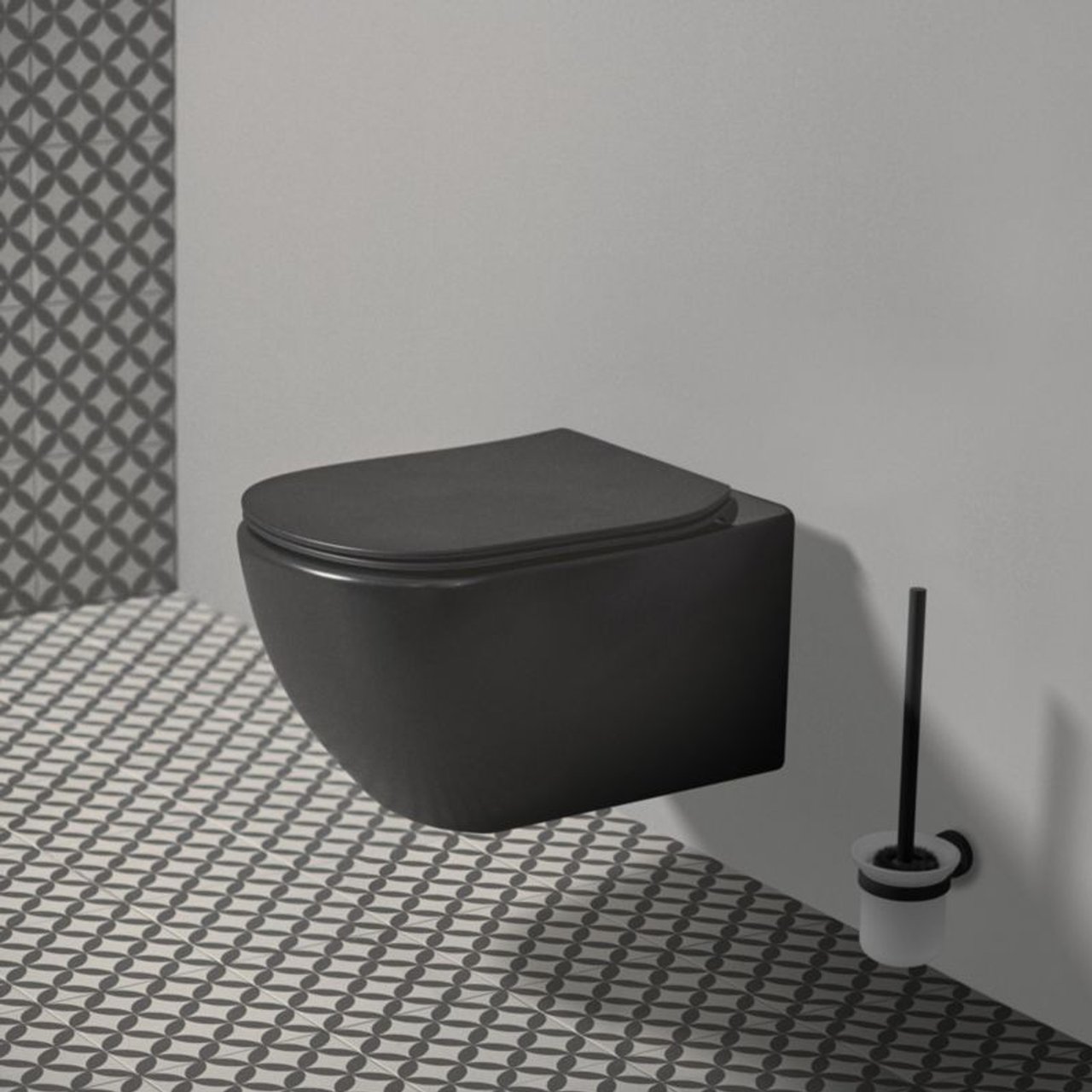 Ideal Standard Tesi hangend toilet mat zwart randloos