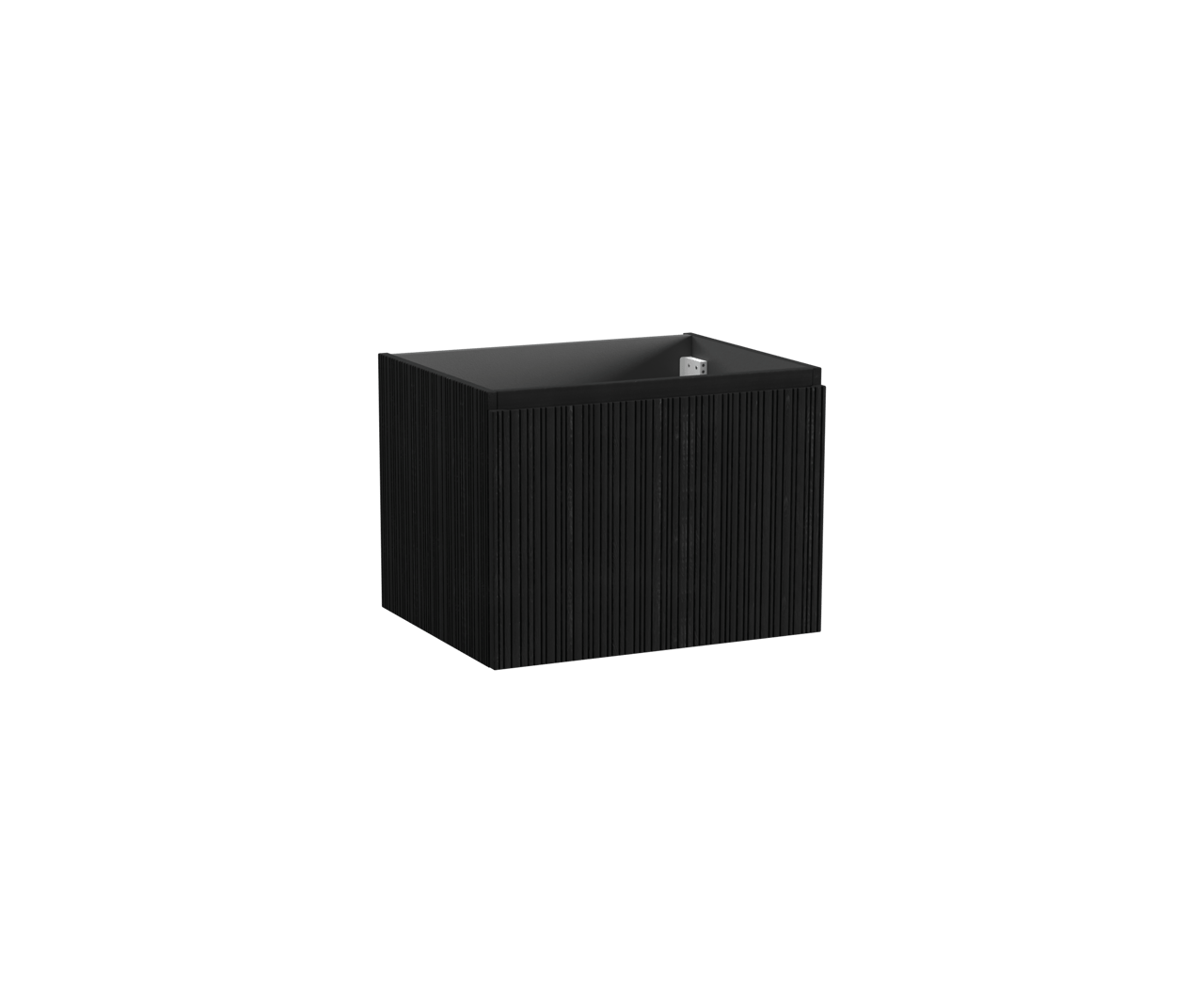 Storke Ribs hängender Waschbeckenunterschrank: 65 x 52 cm, Eiche Schwarz, 2 Schubladen