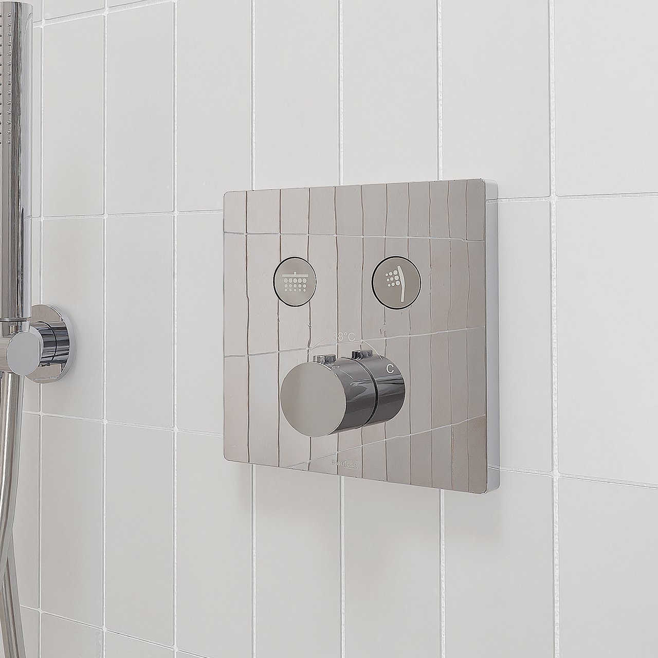 Blaufoss Switchline thermostat de douche encastré 2 évacuations chrome incl élément intégré