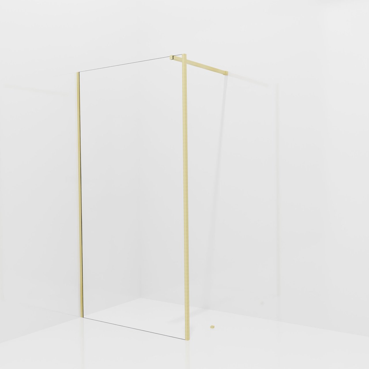 Balmani Modular douche à l'italienne avec paroi latérale fixe: 110 x 200 cm, Verre transparent, avec coating, Profil Brushed Champagne Gold
