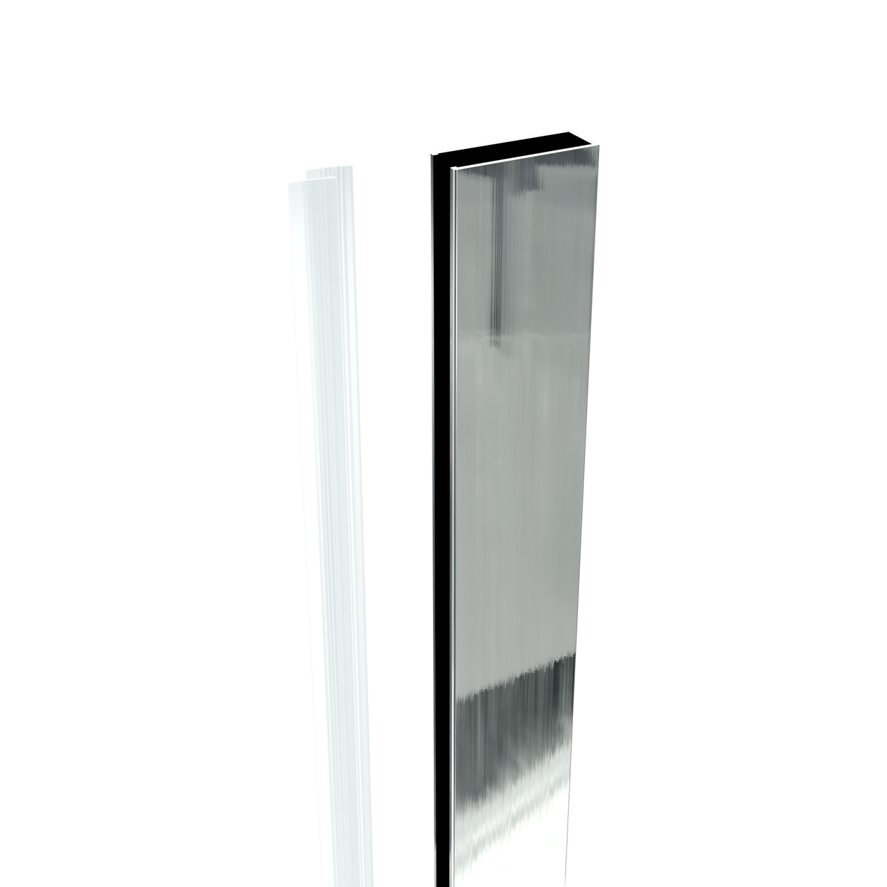 Balmani Modular douche à l'italienne 90 x 200 cm verre miroir reflex profil chrome brillant