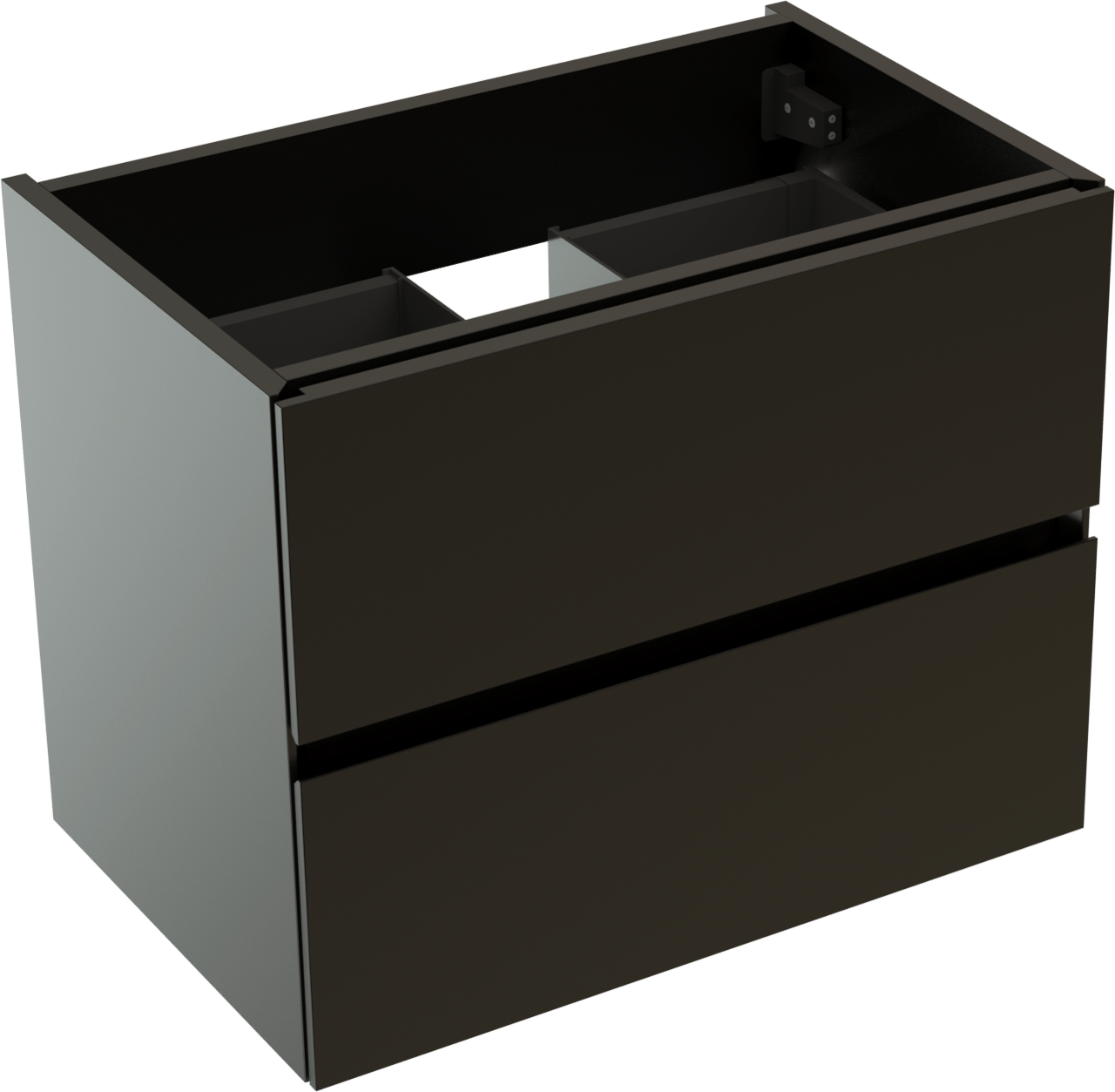 Storke Edge zwevende wastafelonderkast 60 x 40 cm Mat Zwart 2 lades