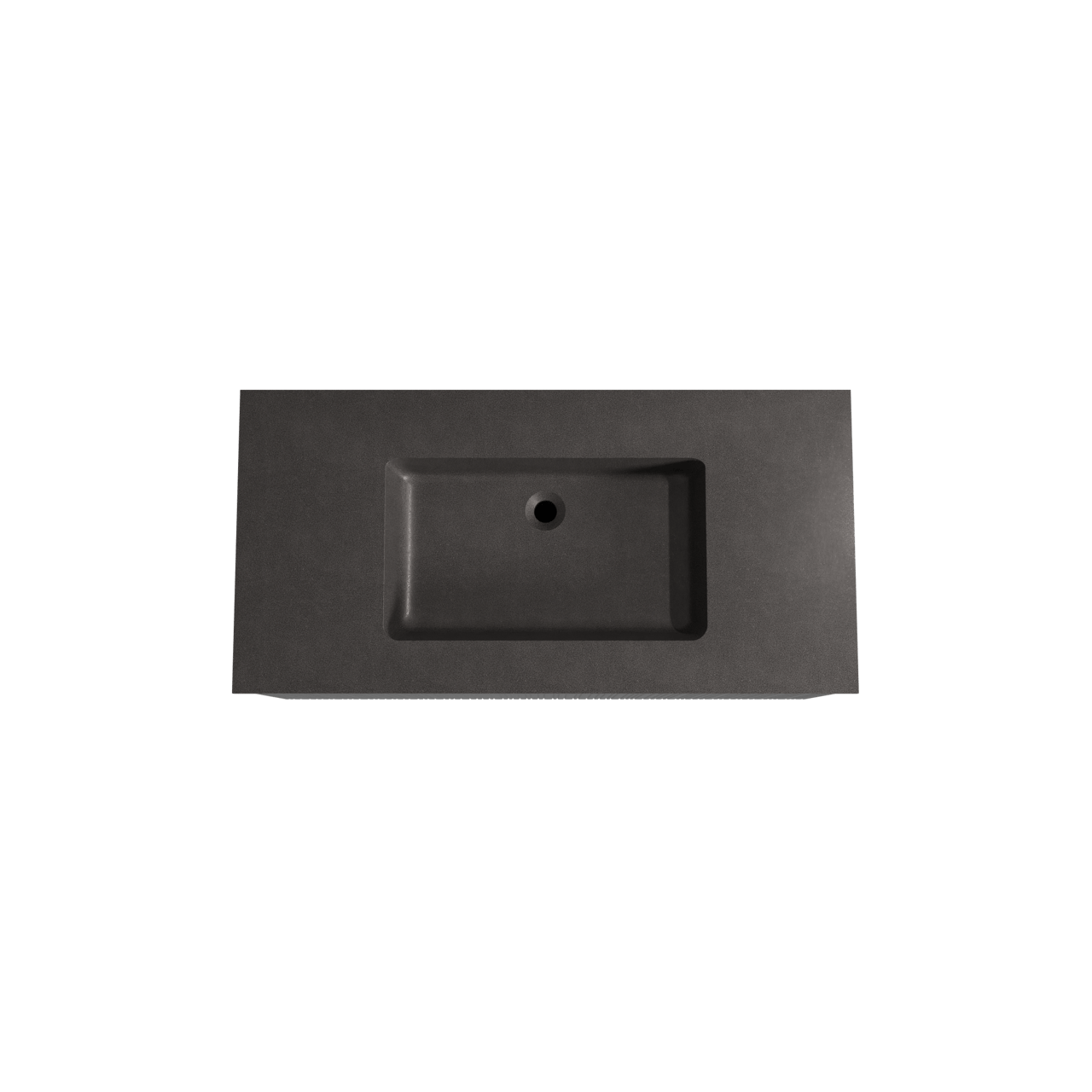 Storke Ribs zwevend badmeubel 105 x 52 cm zwart eiken met Scuro enkele wastafel in kwarts mat zwart, Verticale asymmetrische rechte ribbel