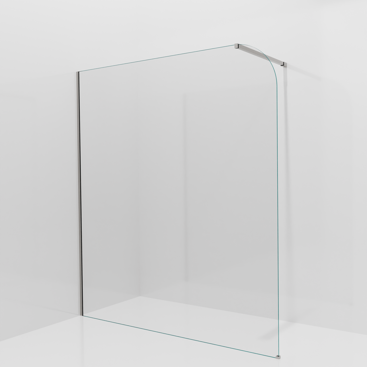 Balmani Modular Walk-In Dusche: 180 x 200 cm, Klarglas abgerundet, inklusive Coating, Profil Brushed Inox
