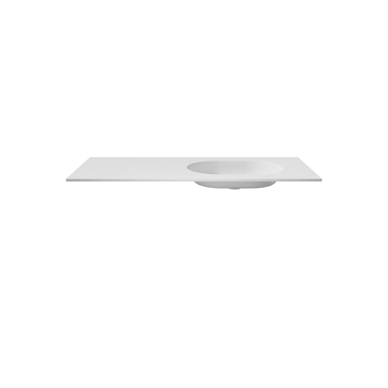 Balmani Tablo Oval Waschtisch Rechts Matt Weiße Solid Surface 120 x 55 cm