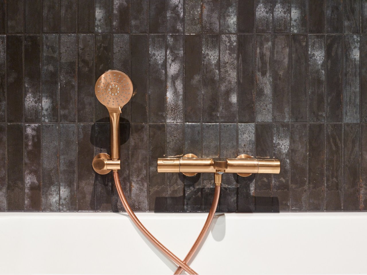 BLAUFOSS Apollo  thermostatische kraan muurmontage opbouw badkraan Brushed Rosegold