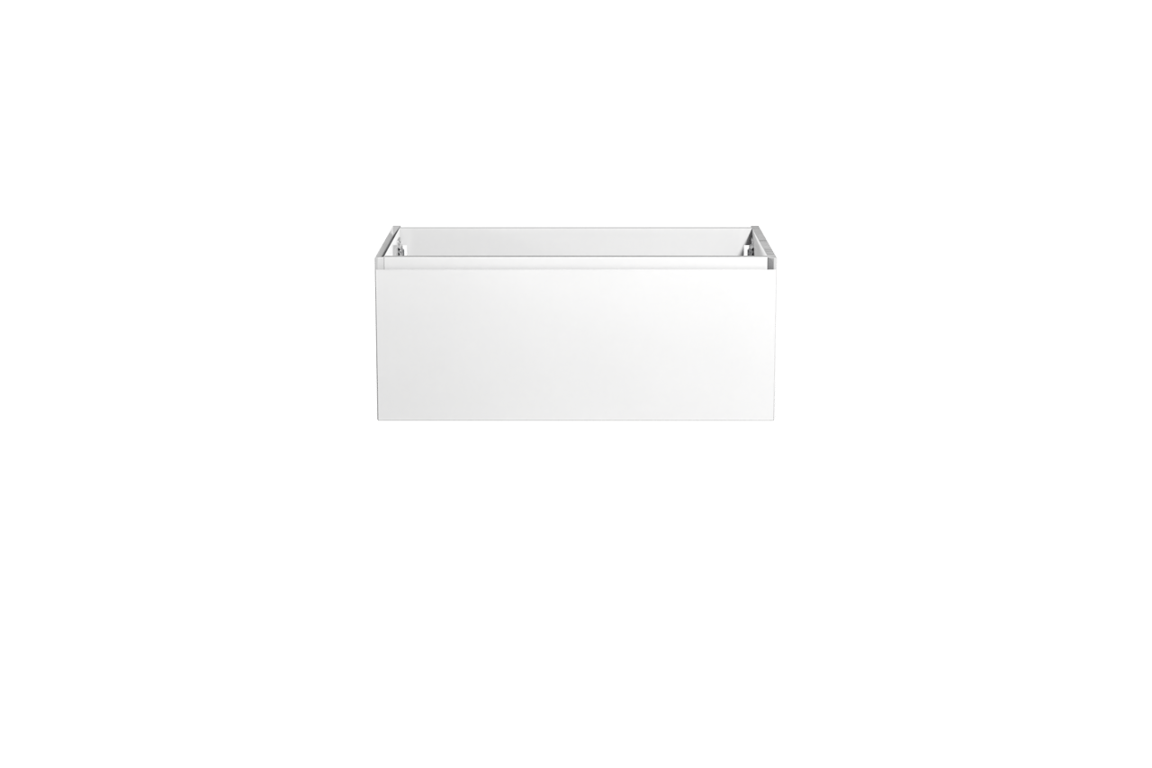 Storke Edge hängender Waschbeckenunterschrank: 85 x 52 cm, Weiß glänzend, 1 Schublade