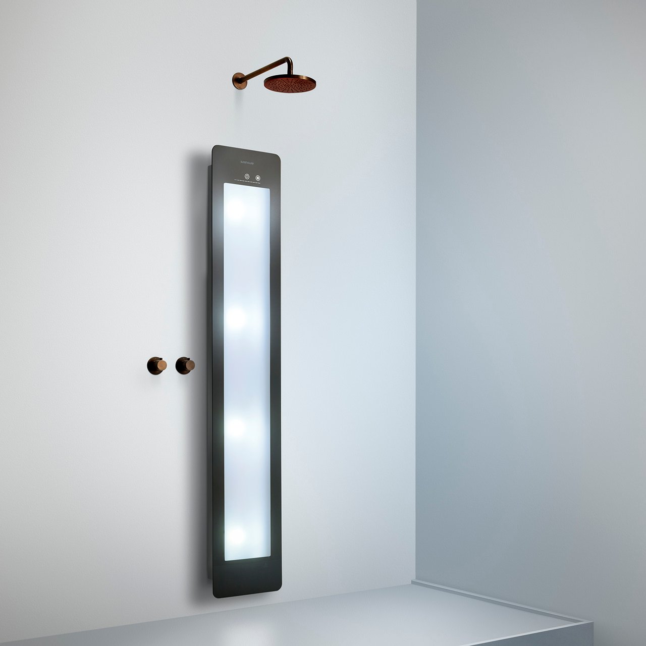 Sunshower Plus L Infrarot und UV Flache Aufputz Befestigung black