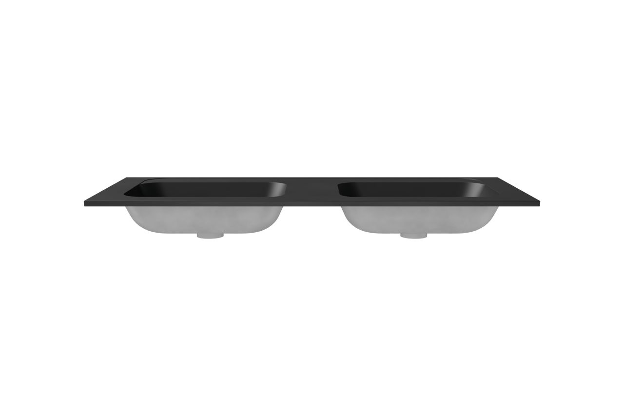 Balmani Tablo Strada Doppelwaschtisch Schwarz Matt Top Solid 135 x 55 cm