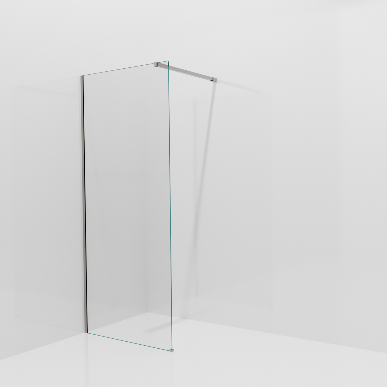 Balmani Modular douche à l'italienne: 90 x 200 cm, Verre transparent, Profil Brushed Inox
