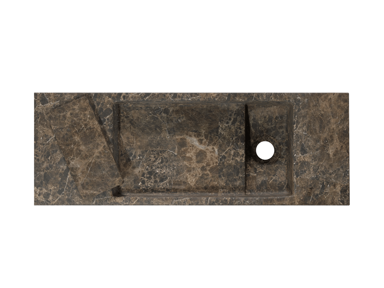 Balmani Mood fonteintje 55 x 20 cm Dark Emperador Marmer