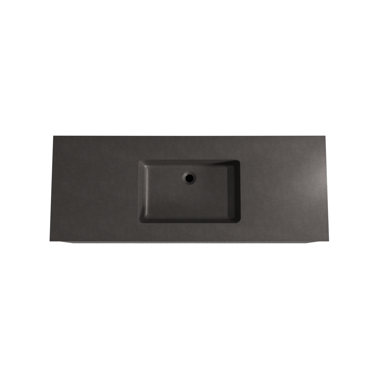 Storke Ribs zwevend badmeubel 135 x 52 cm zwart eiken met Scuro enkele wastafel in kwarts mat zwart, Verticale asymmetrische rechte ribbel