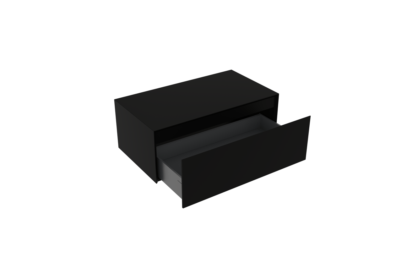 Storke Edge Modulo zwevende wastafelonderkast 85 x 48 cm mat zwart 1 lade