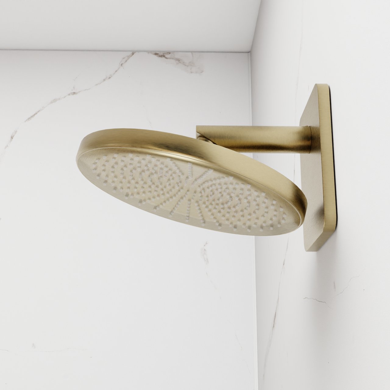 Blaufoss Onos 250 Tête de douche rond 25 cm avec bras de douche support mural brushed champagne gold