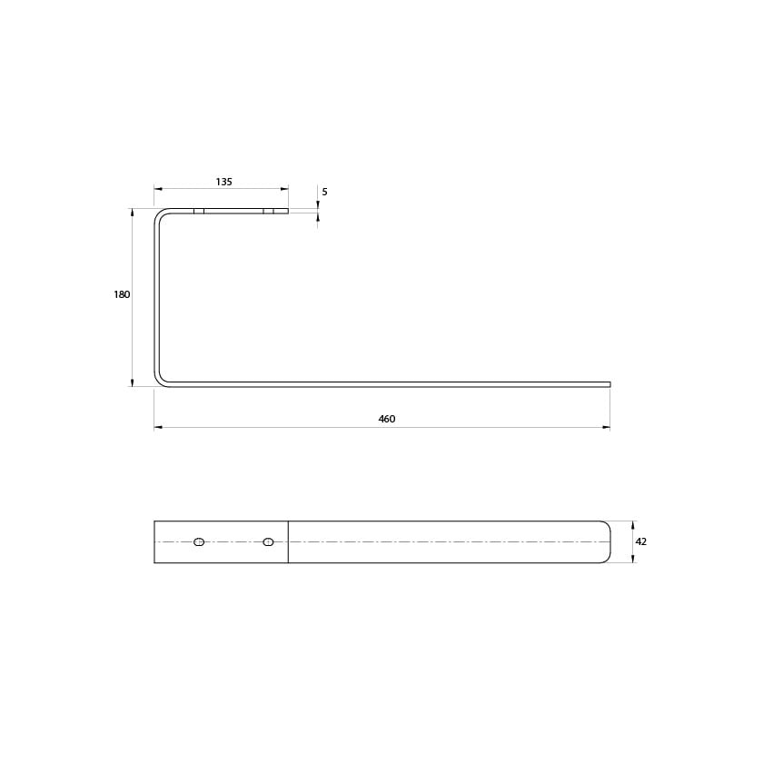 Vipera porte-serviette pour Corrason double 50 - 60 - 80 cm anthracite mat