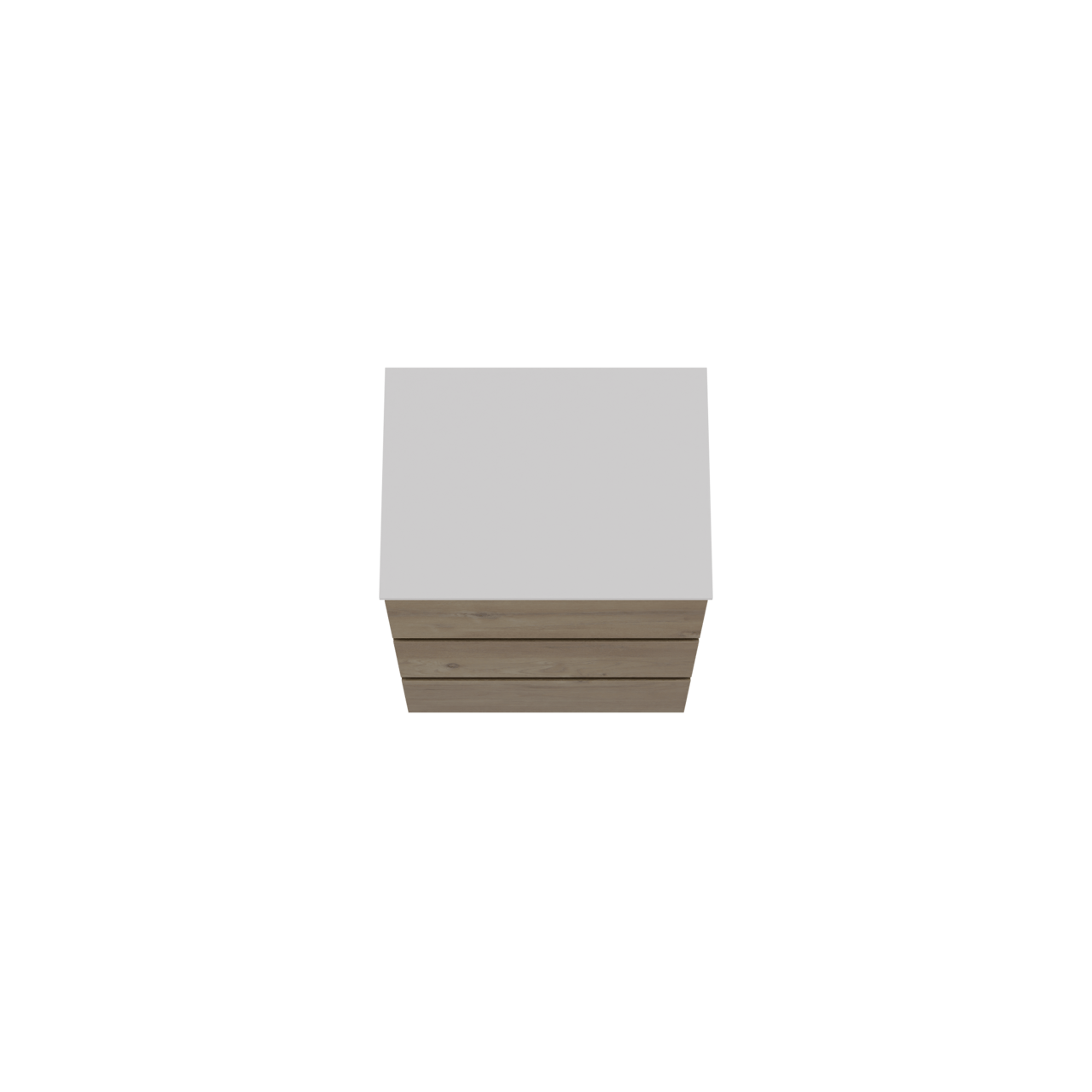 Storke Edge freistehendes Möbelstück Set: 60 x 46 cm, Rohe Eiche, mit Tavola Einzel Waschtischplatte, Solid Surface Weiß matt