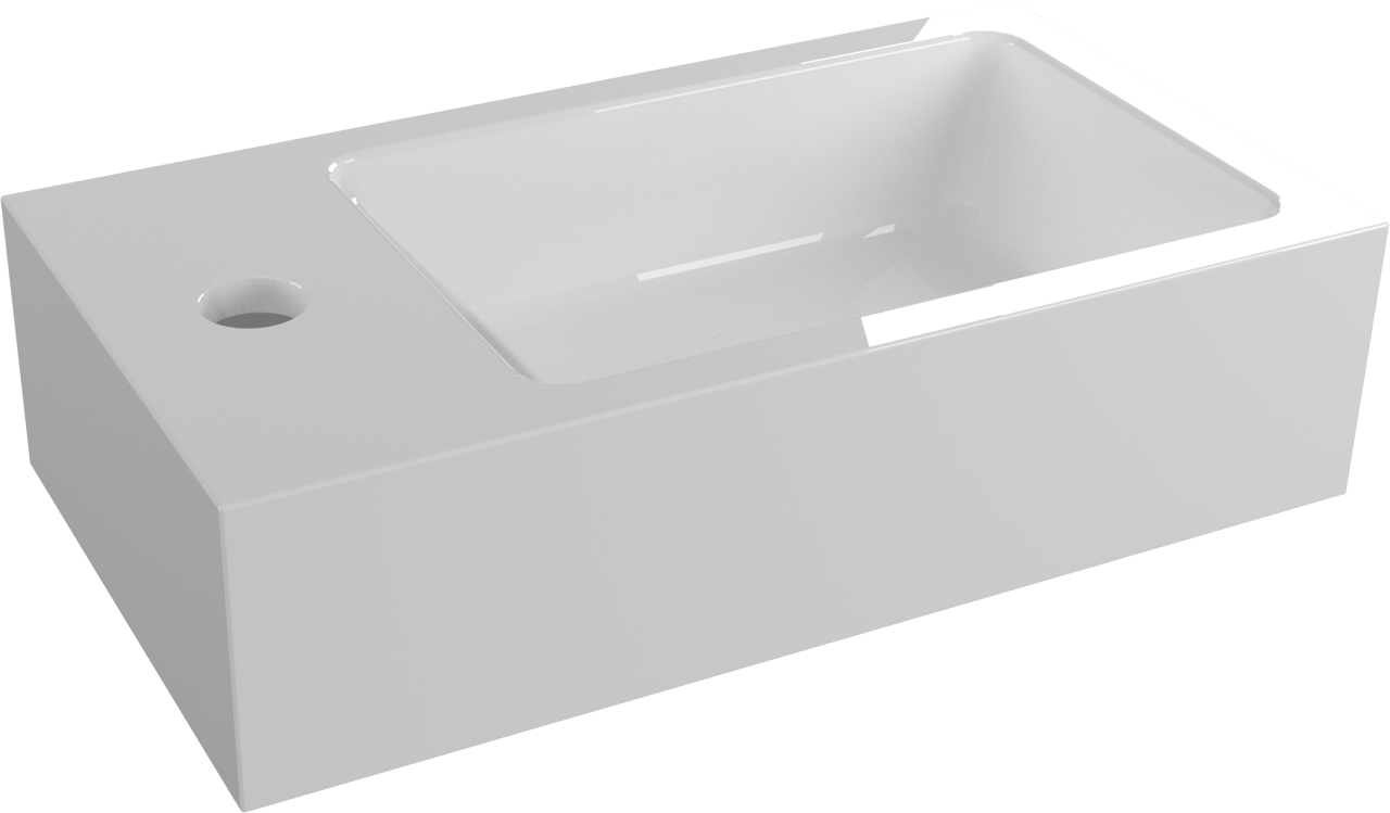 Linie Lado meuble wc suspendu 40 x 22 cm noir mat avec Vano lavabo en marbre composite brillant