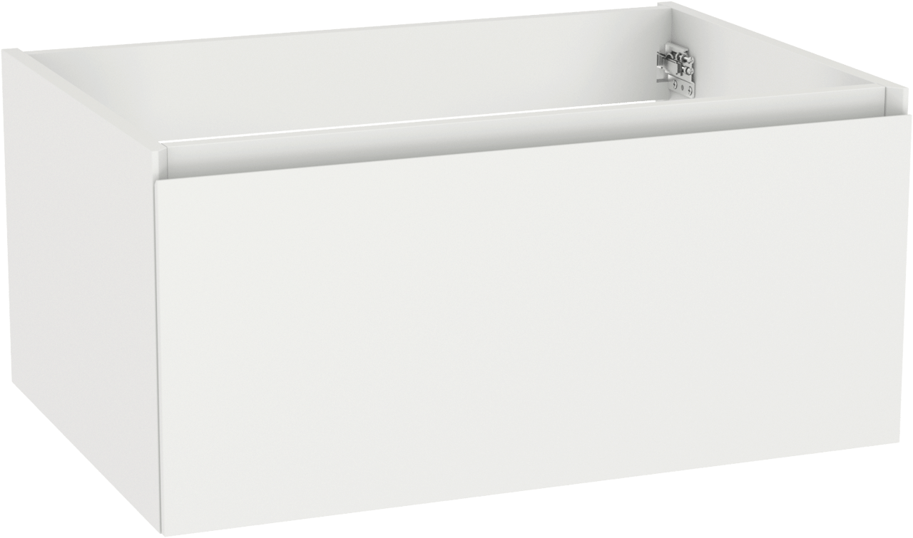 Storke Edge hängender Waschbeckenunterschrank: 75 x 52 cm, Weiß matt, 1 Schublade